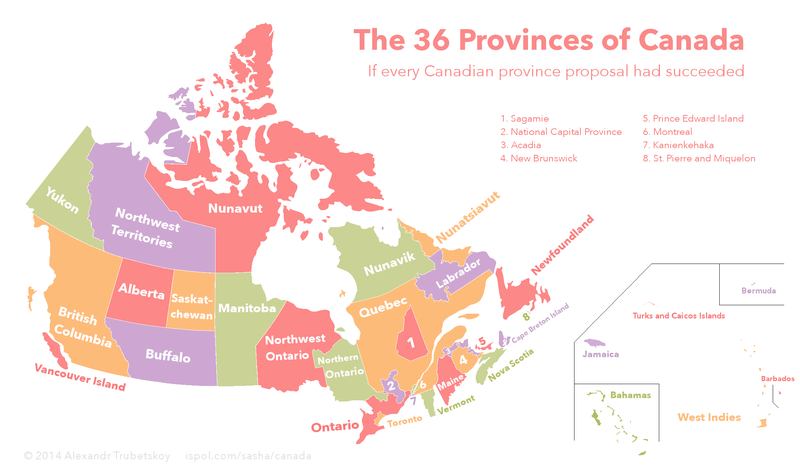 Illustration for article titled The 36 Provinces of Canada